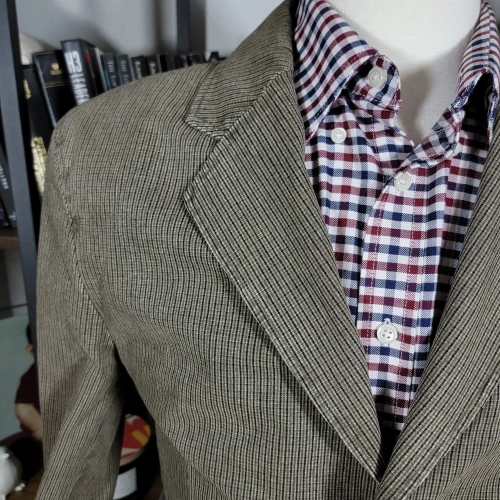 VTG The Territory Ahead Men's Sport Jacket Three Button Brown‎ Cotton Blend Med